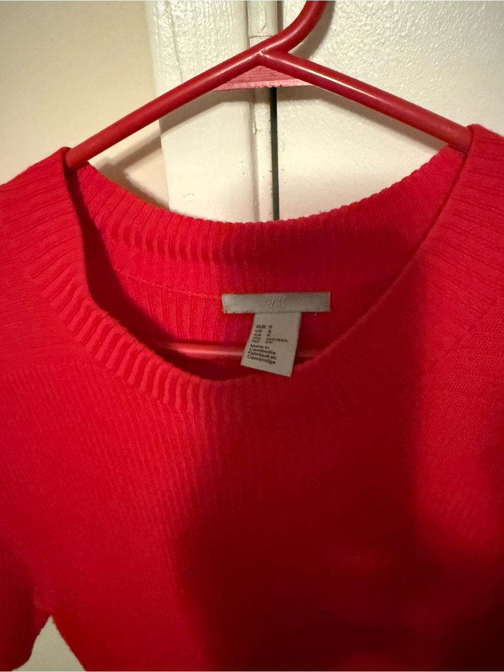 H&M Red Ribbed Midi Dress - Picture 2 of 3